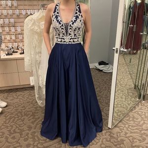 Navy Blue Prom Dress